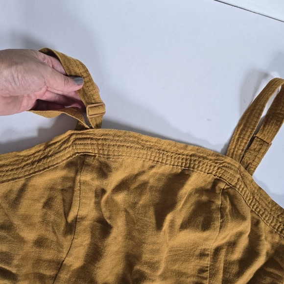 Old Navy linen romper mustard sz M - Picture 4 of 10